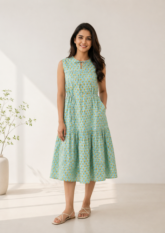 Handblock Cotton Dress