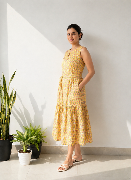 Handblock Cotton Dress