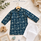 Navy Blue Cotton Kurta Pyjama Set