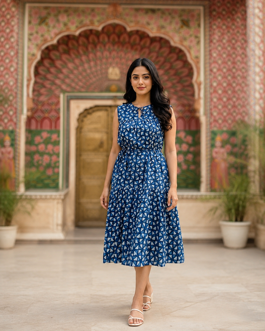 Handblock Cotton Dress
