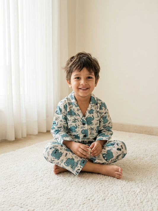 Jungle Joy Cambric Cotton Night Suit