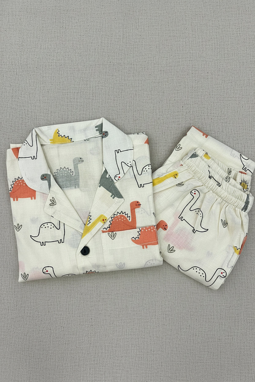 Big Dino Kids Cotton Night Suit