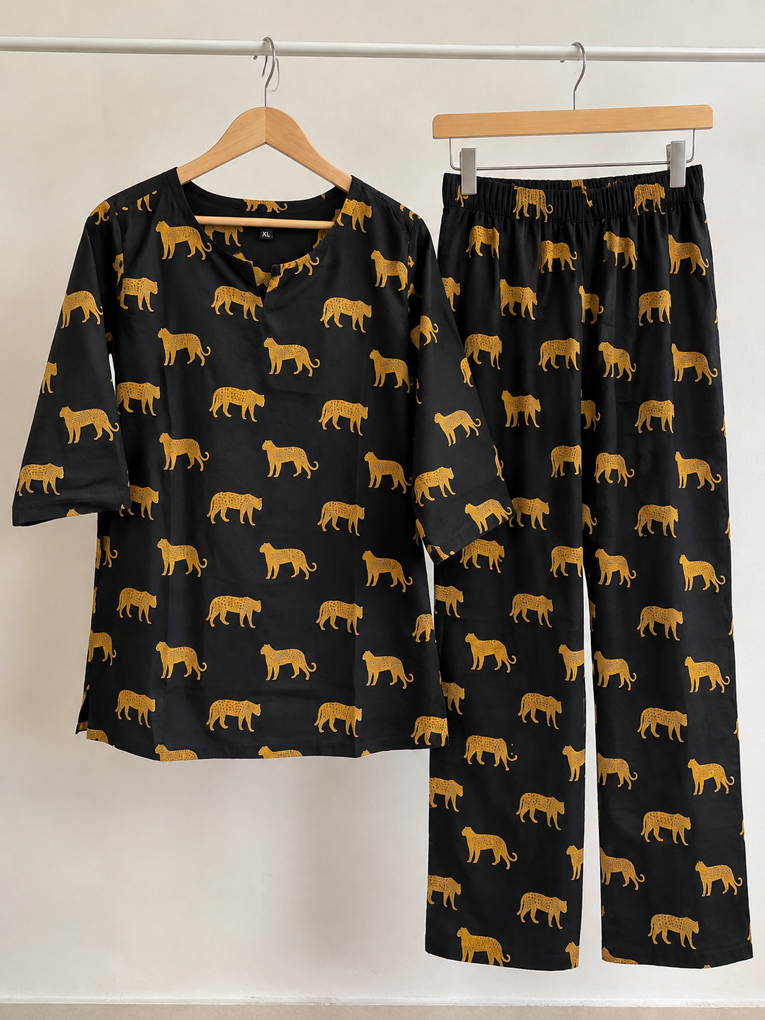 Leopard Print Women Cotton Pyjama Night Suit