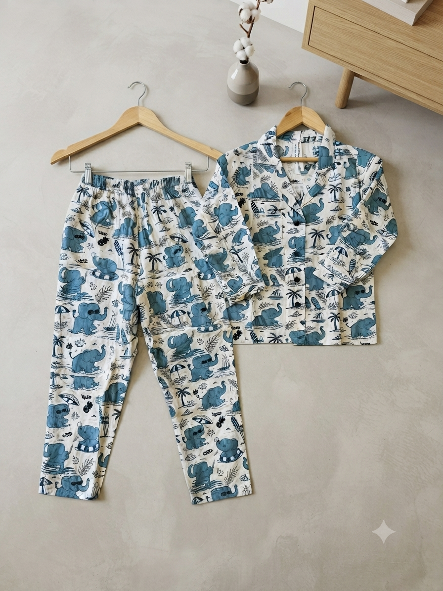 Jungle Joy Cambric Cotton Night Suit