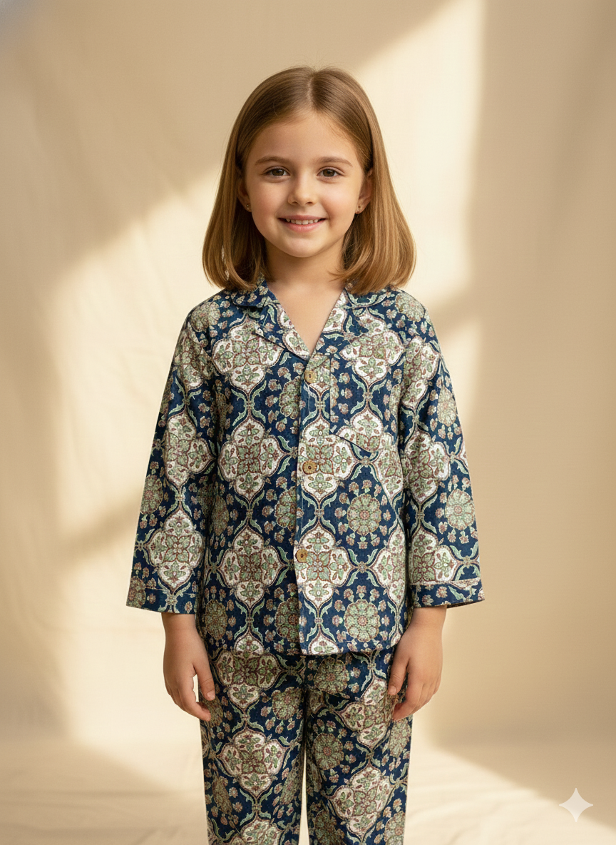 Jharoka Cambric Cotton Night Suit