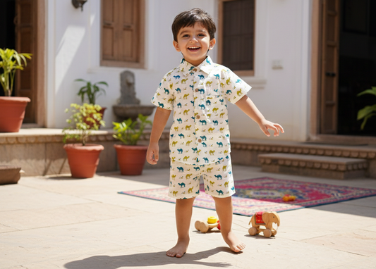 Camel Cotton Night Suit
