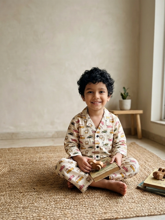 Retro Ride Cotton Night Suit