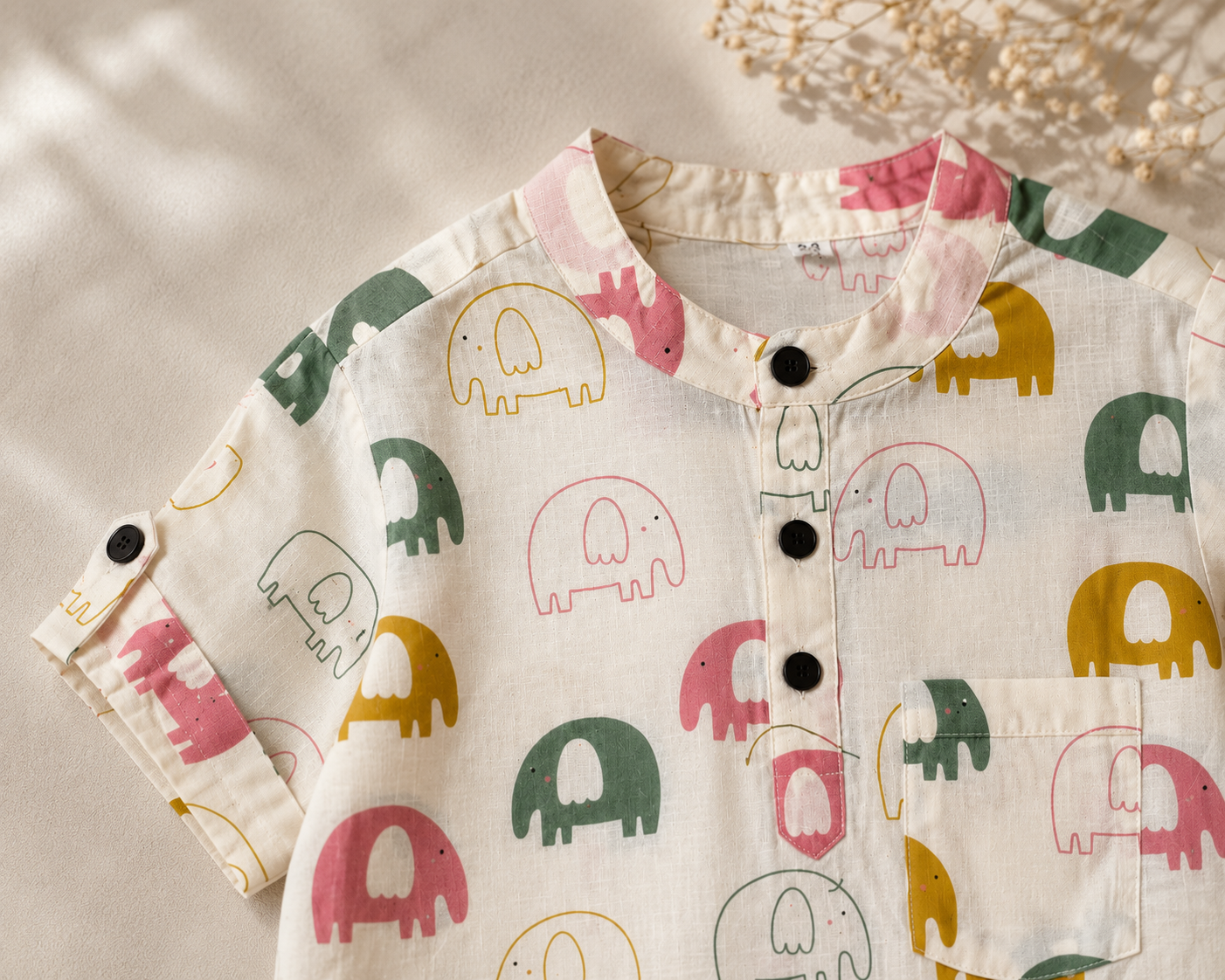 Elephant Print Cotton Shirt