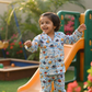 Space Ship Cambric Cotton Night Suit