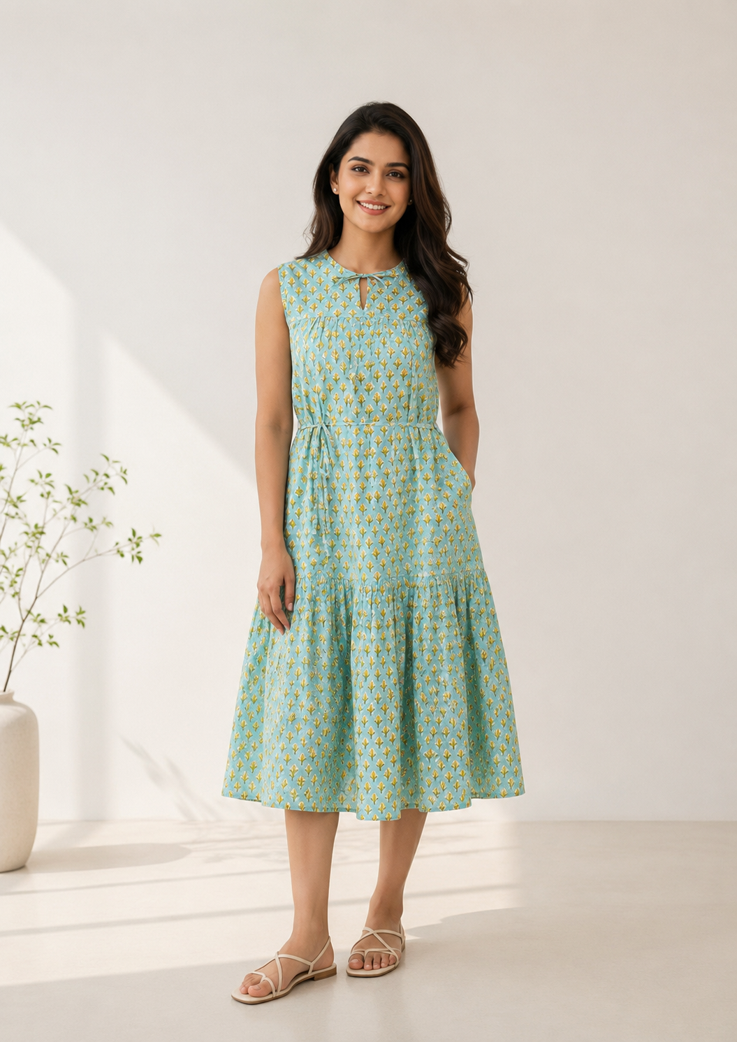 Handblock Cotton Dress