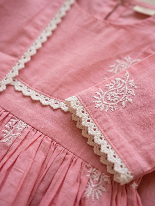 Pink Blossom Sharara Set