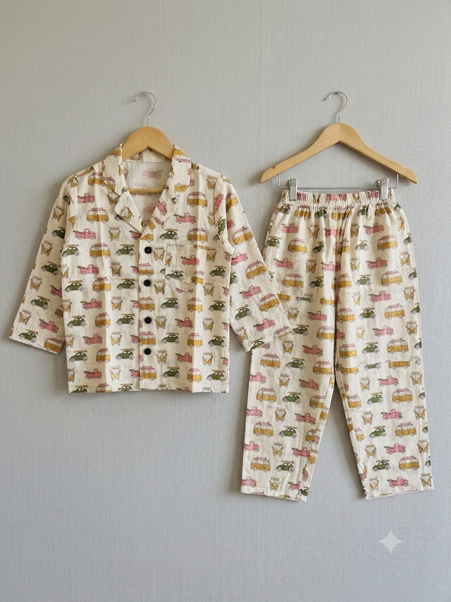 Retro Ride Cotton Night Suit