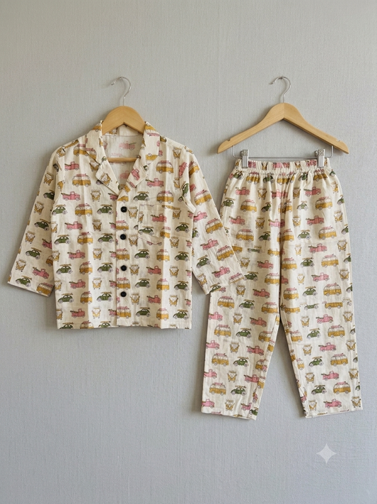 Retro Ride Cotton Night Suit