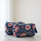 Blue Floral Cotton Pouch Set of 2