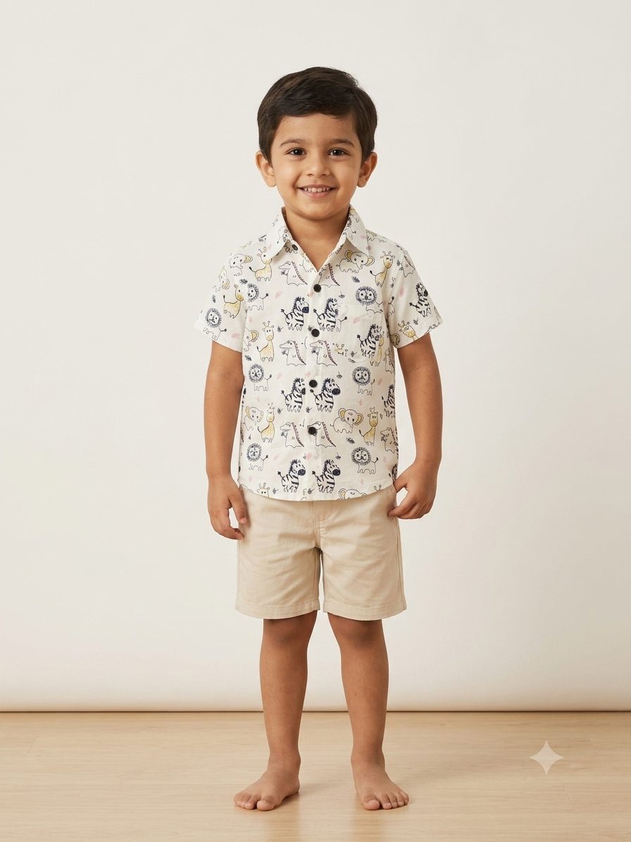 Safari Print Cotton Shirt