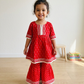 Red Blossom Sharara Set