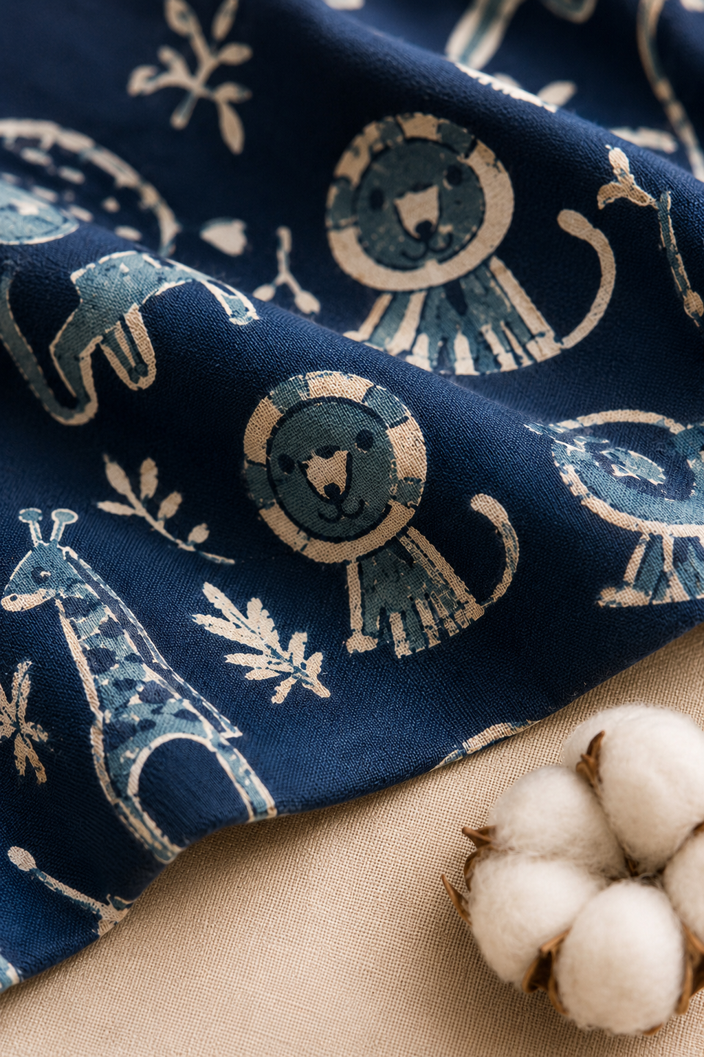 Navy Blue Cotton Kurta Pyjama Set