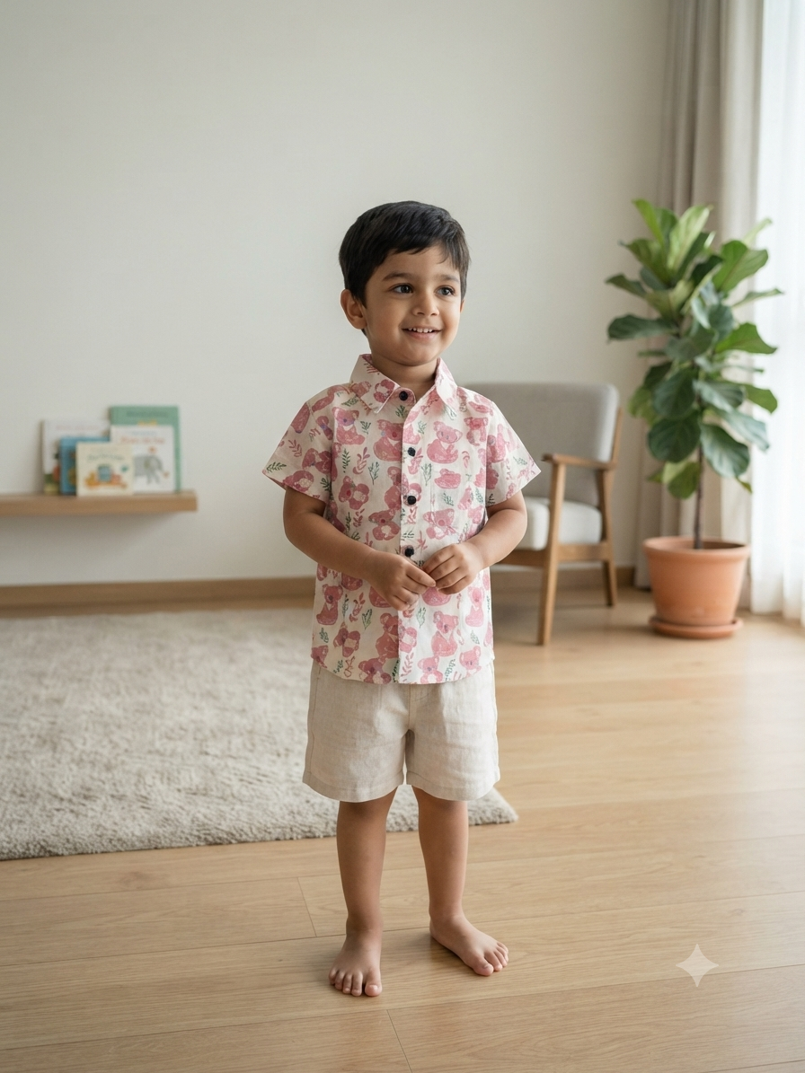 Pink Koala Cotton Shirt