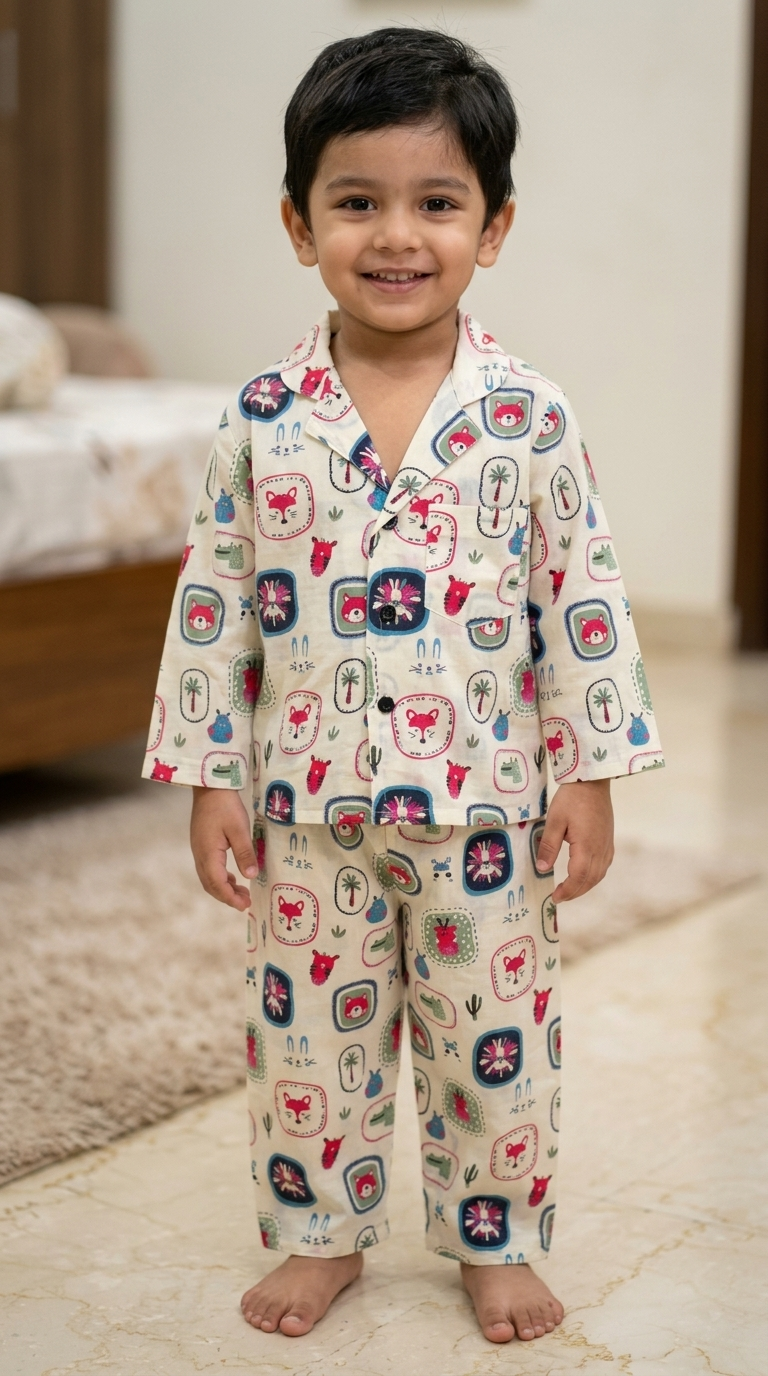 Jungle Kids Cotton Night Suit