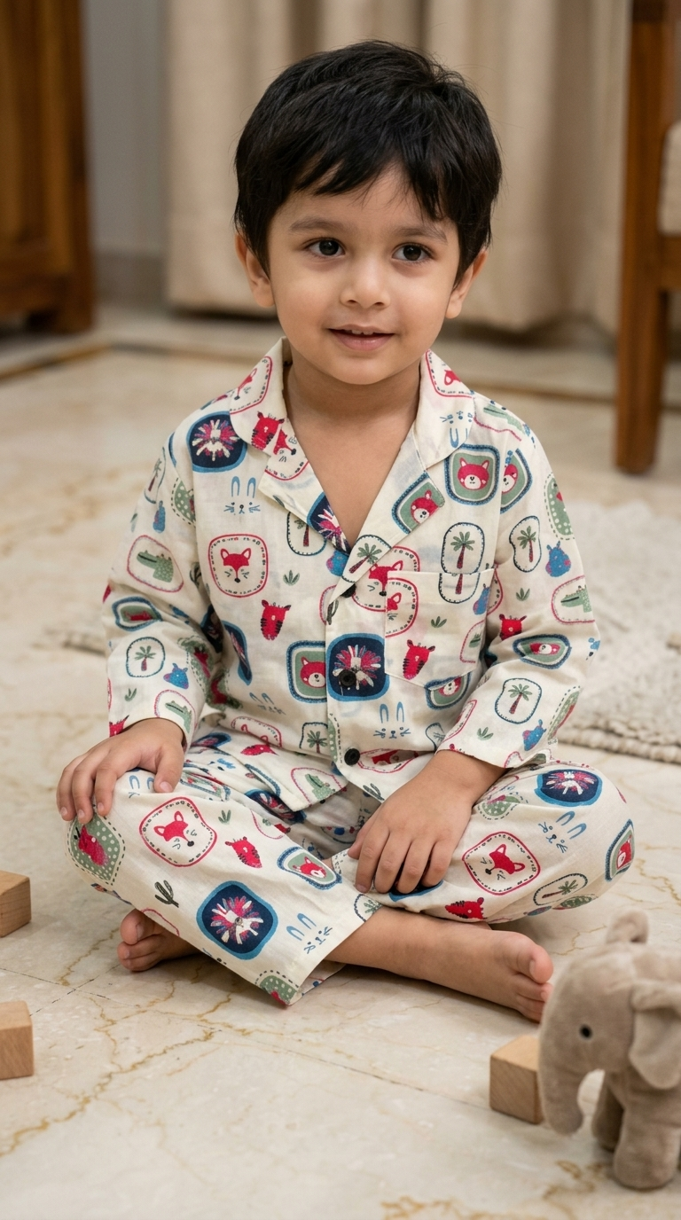 Jungle Kids Cotton Night Suit