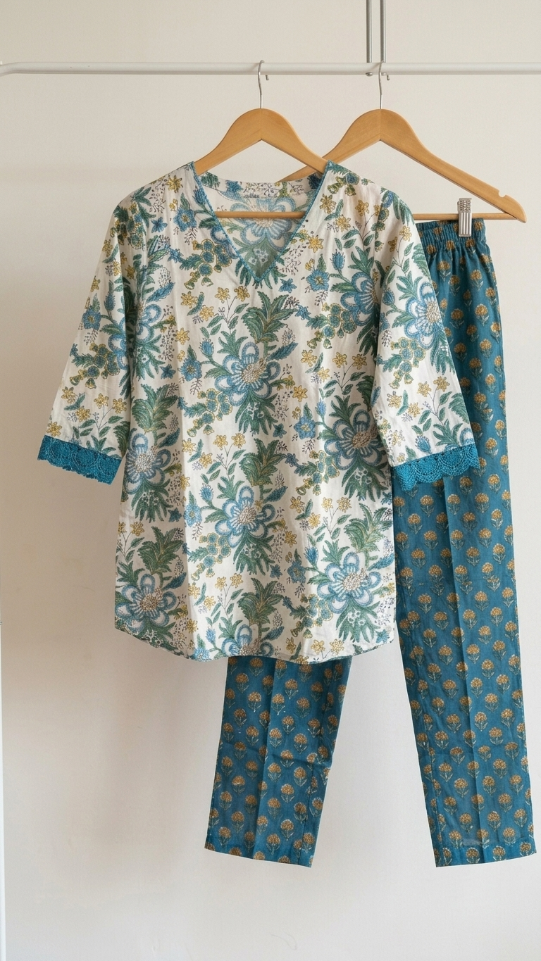 Neel Bagh Handblock Cotton Day-Night Coord