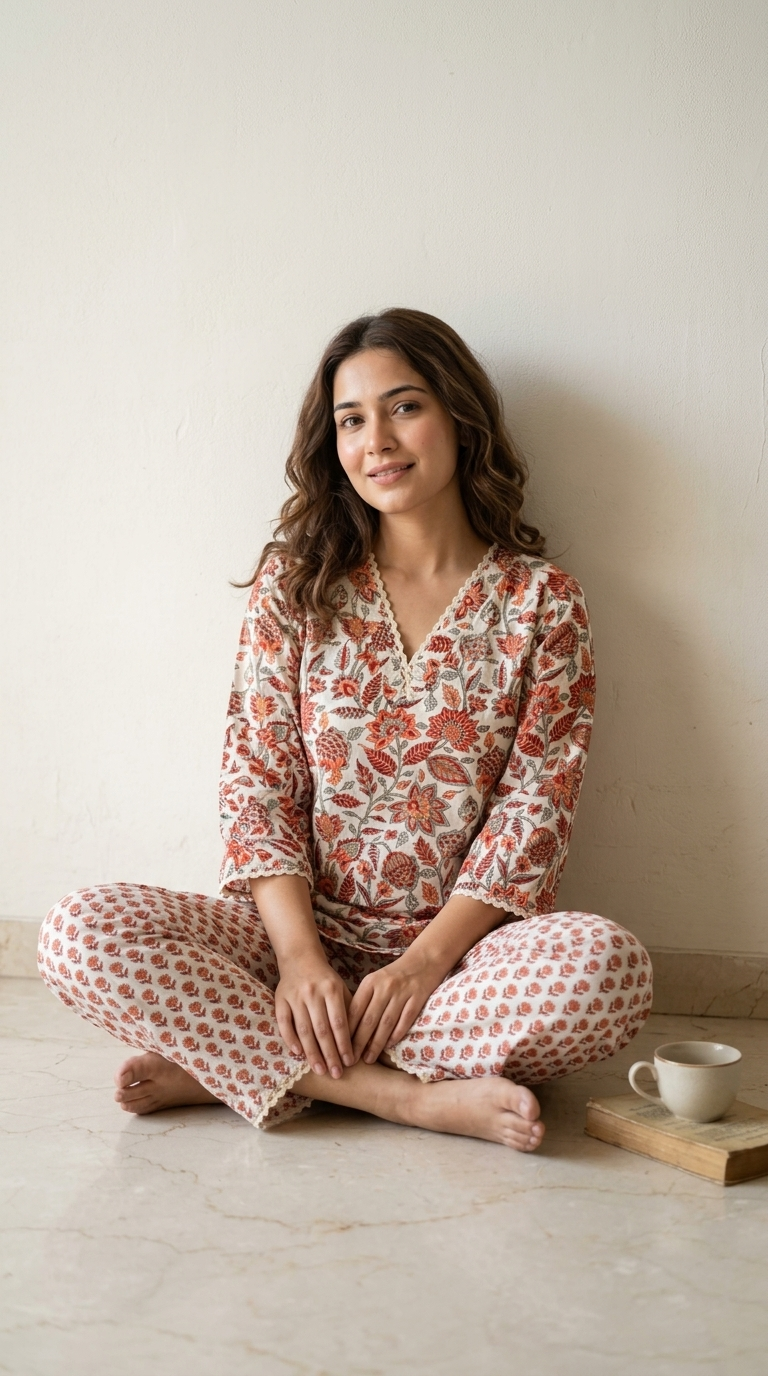 Jharoka Handblock Cotton Day-Night Coord
