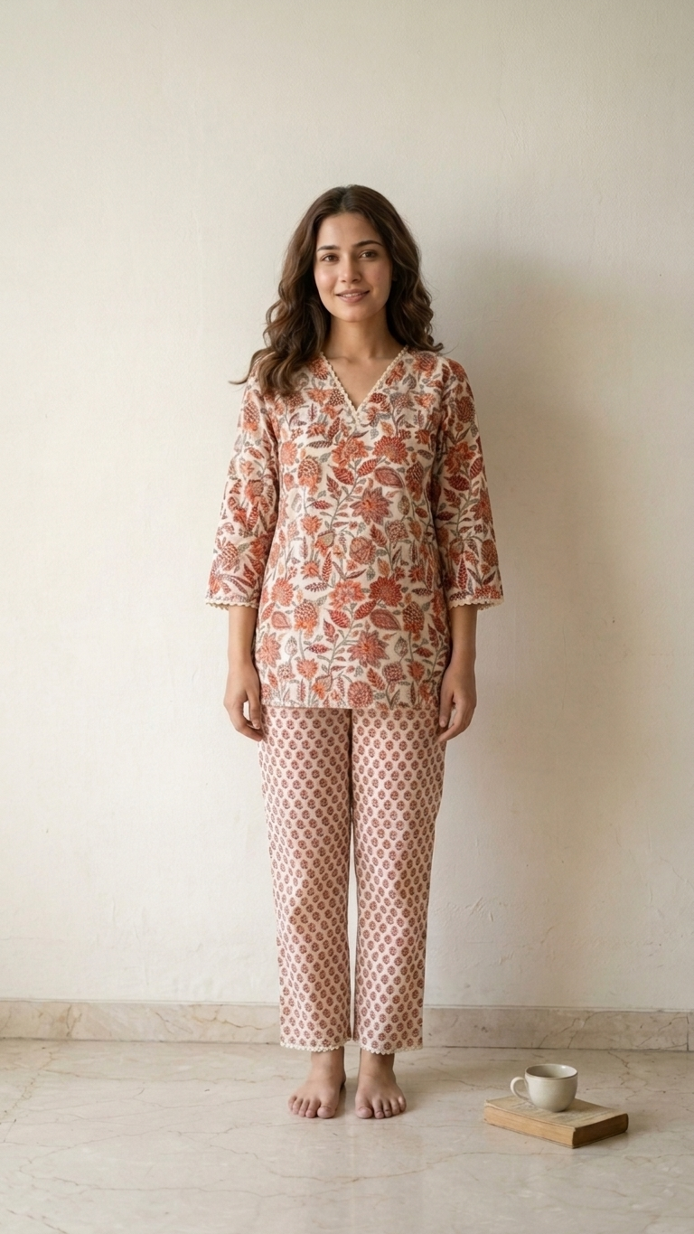 Jharoka Handblock Cotton Day-Night Coord