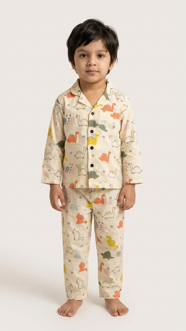 Big Dino Kids Cotton Night Suit
