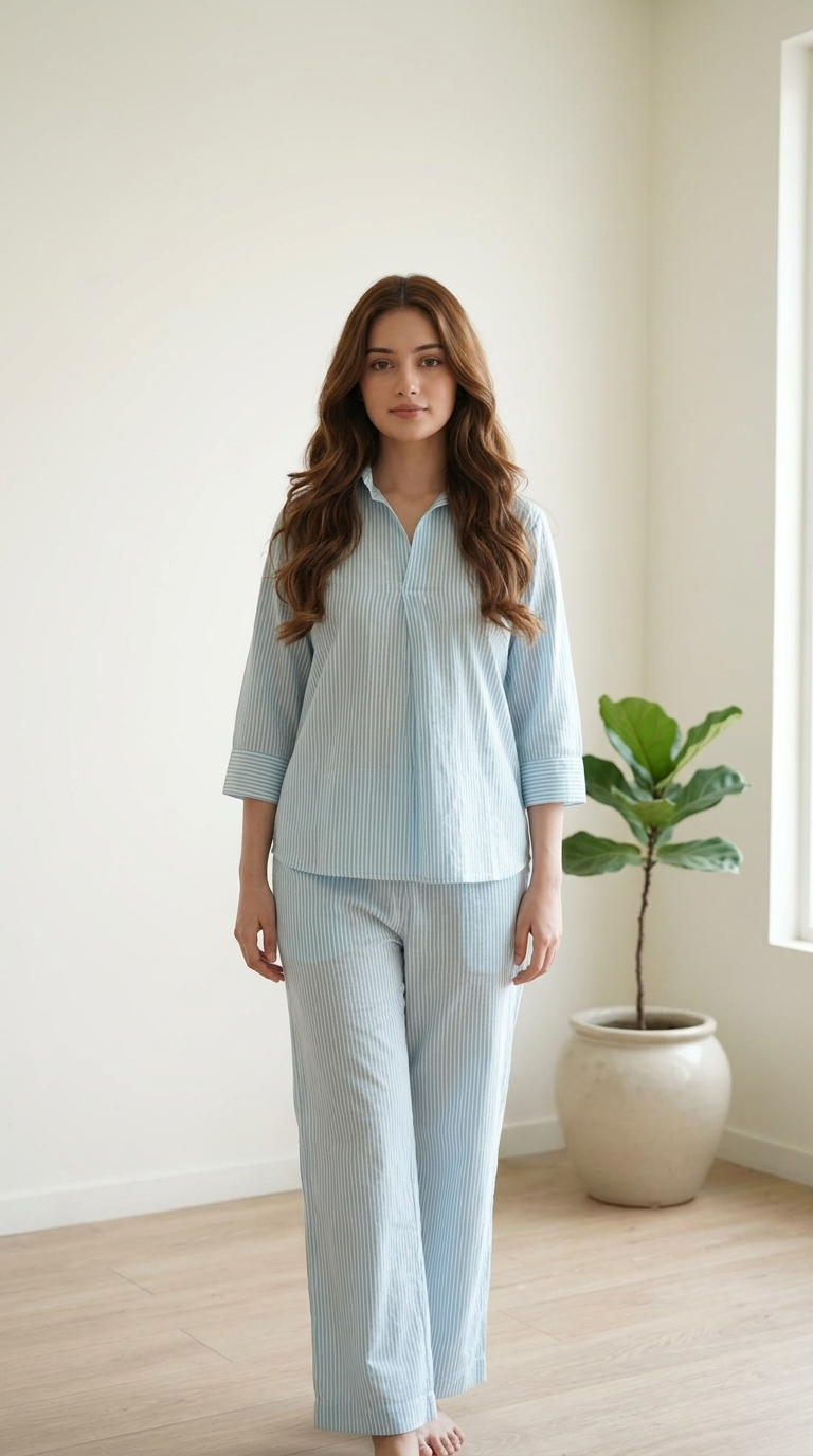 Blue stripes Day Coord Set