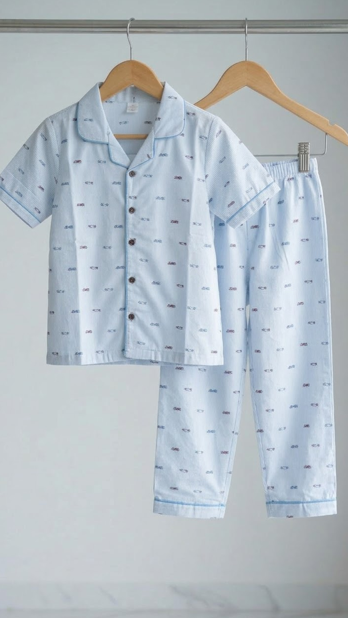 Mini Motors Cotton Night Suit