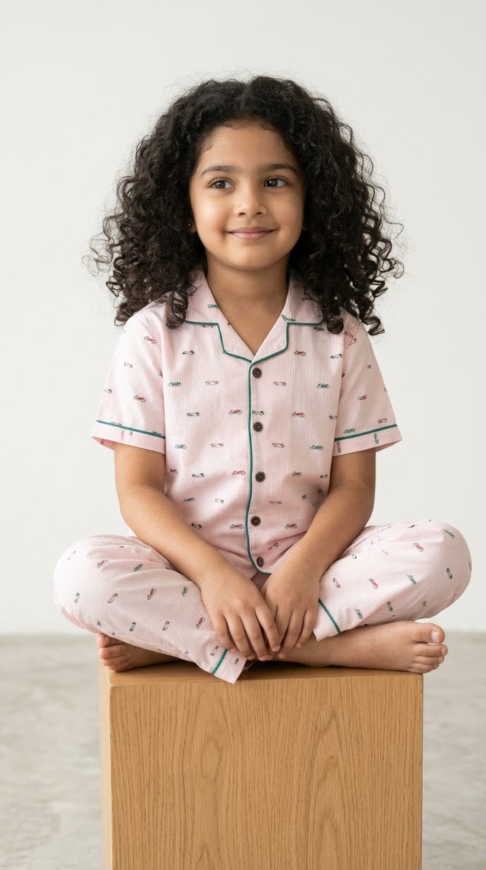 Pink Roaster Cotton Night Suit