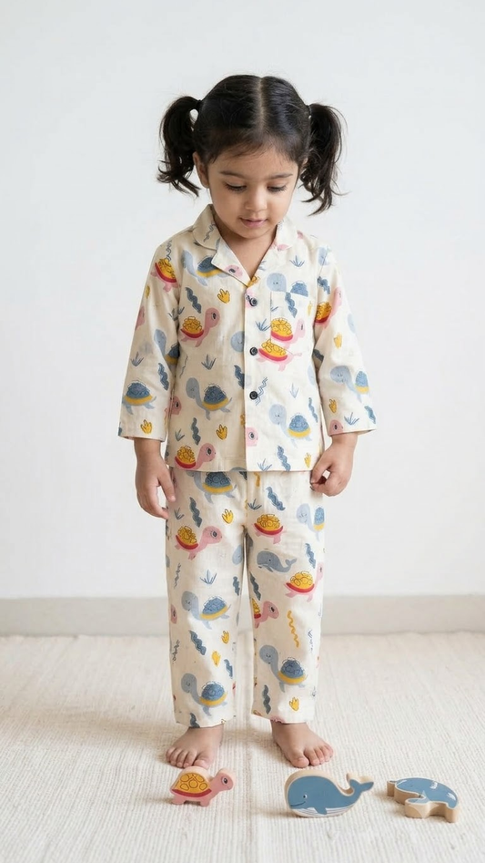 Turtle Kids Cotton Night Suit