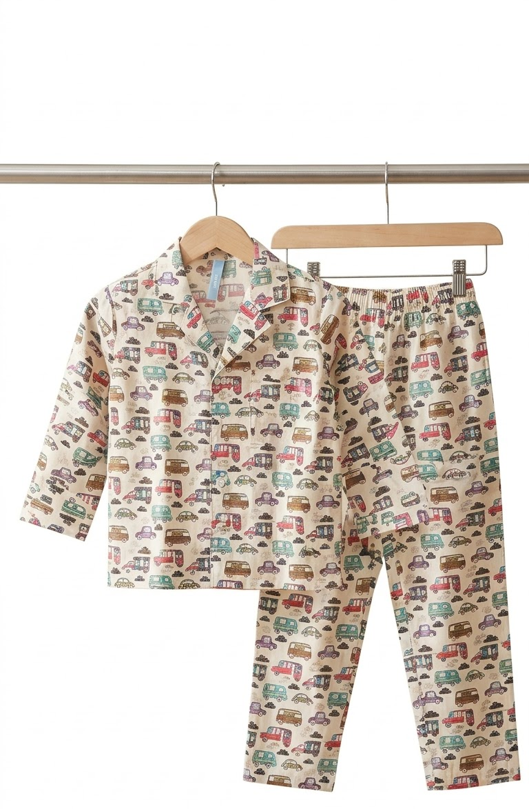 Tiny Wheels Cotton Night Suit