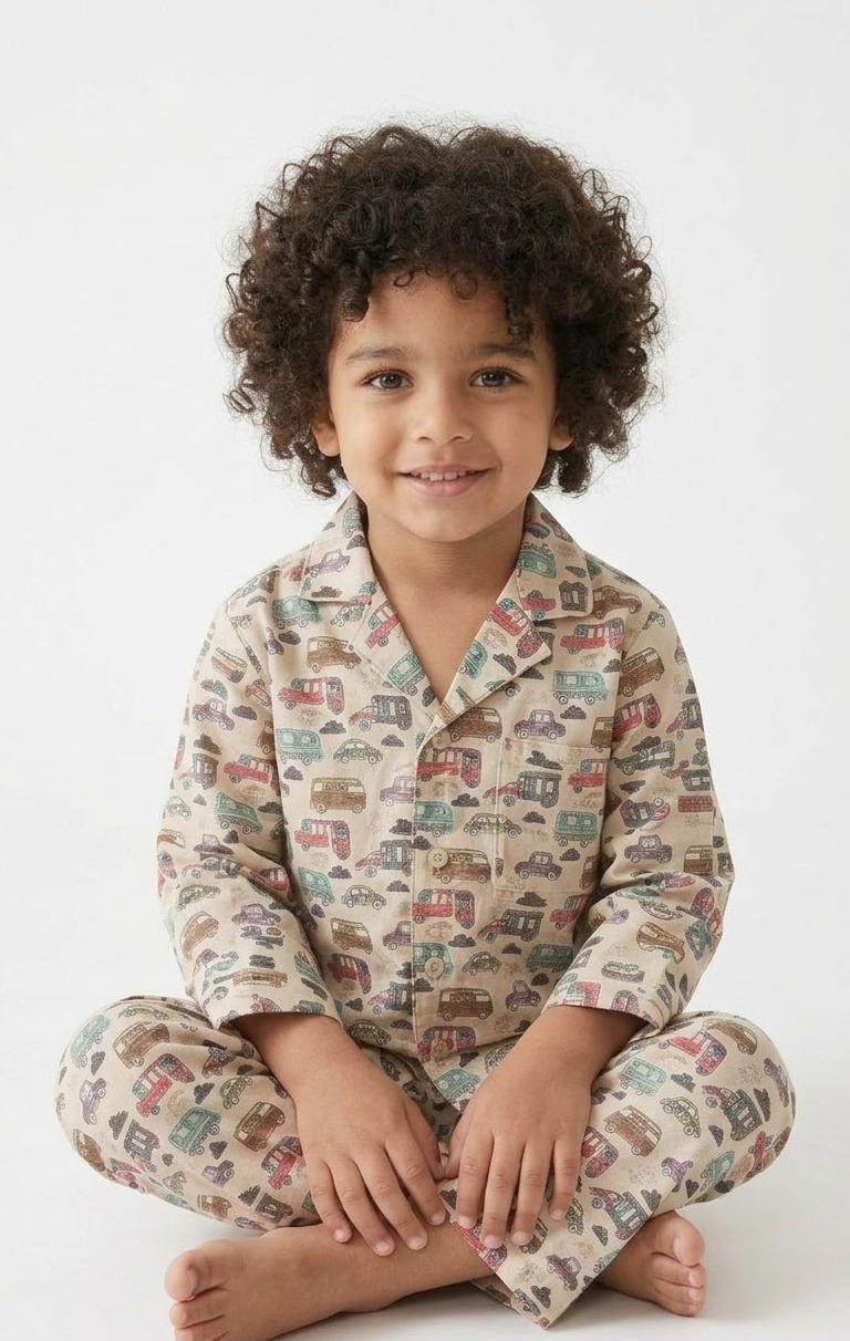Tiny Wheels Cotton Night Suit